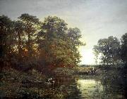 Charles Francois Daubigny Landscape with a pond Spain oil painting artist